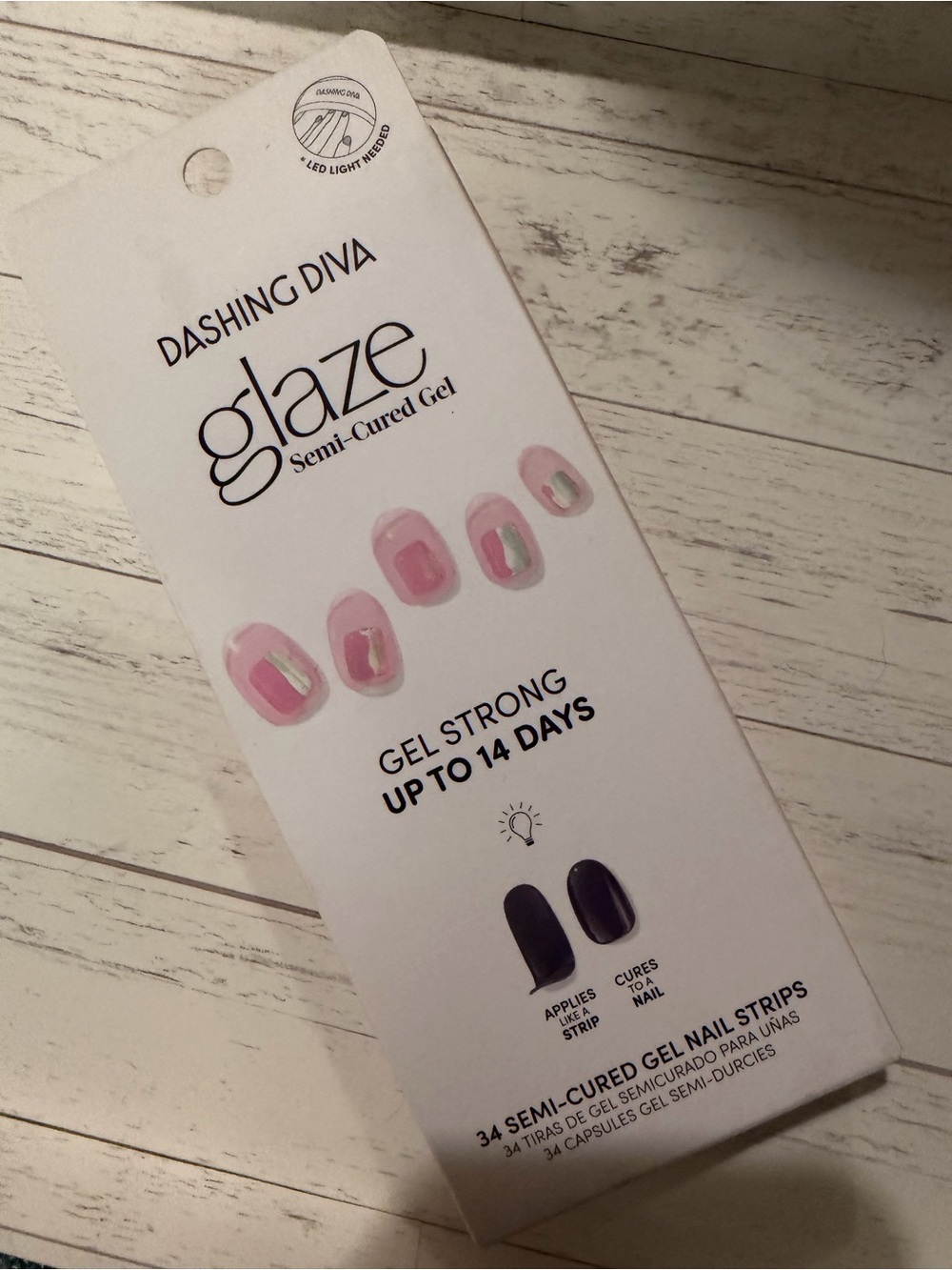 DASHING DIVA Glaze Semi-Cured Gel Nail Strips - Pink Dew (short)